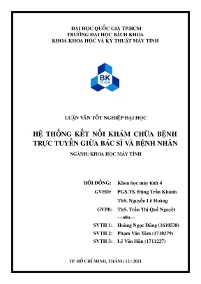 Luận văn Hệ thống khám chữa bệnh trực tuyến (Telehealth)