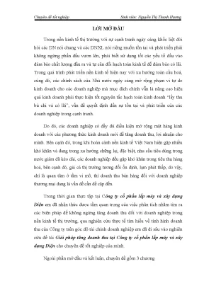 Chuyên đề: Giải pháp tăng doanh thu công ty xây dựng điện