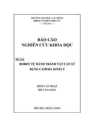 Robot Tự Hành Tránh Vật Cản 3D với Camera Kinect