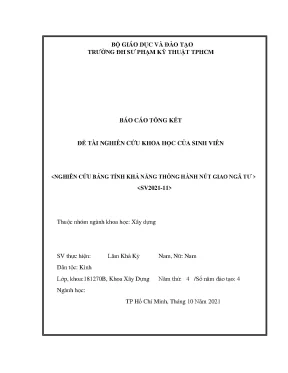 Đánh giá khả năng thông hành nút giao: Bảng tính & Vissim