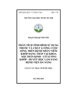 Luận văn: Thuốc và chất lượng cuộc sống bệnh nhân VKDT