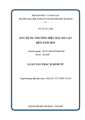Luận văn Xây dựng thương hiệu Rau Đà Lạt (Tài liệu hay)