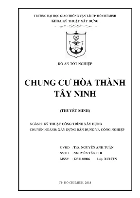 Đồ án Tốt nghiệp Chung cư Hòa Thành (Thuyết minh chi tiết)