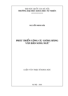 Luận văn thạc sĩ: Công cụ gióng hàng văn bản song ngữ