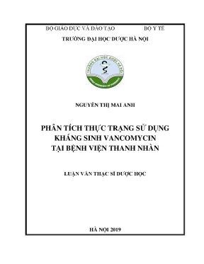 Thực trạng sử dụng kháng sinh Vancomycin tại BV Thanh Nhàn