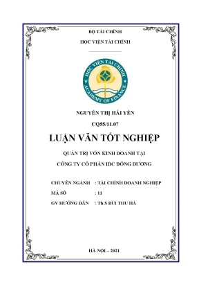 Vốn kinh doanh tại công ty cổ phần idc - Khóa luận