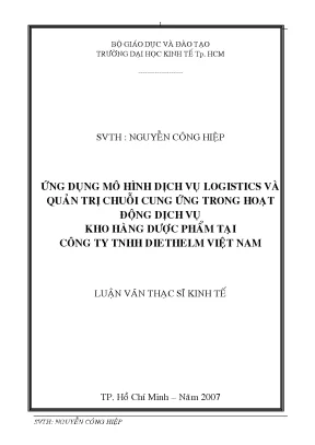 Luận văn: Logistics & SCM kho hàng Dược phẩm (Tài liệu)