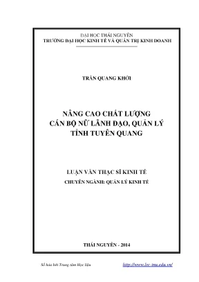 Giải pháp nâng cao chất lượng cán bộ nữ Tuyên Quang