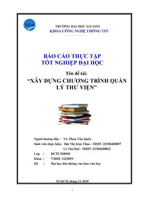 Xây dựng phần mềm quản lý thư viện bằng Visual Studio