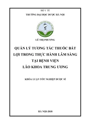 Lê thị phương quản lý tương tác thuốc - Khóa luận
