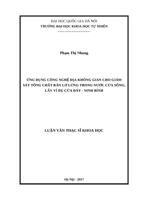 Giám sát TSS nước Cửa Đáy: Ứng dụng địa không gian