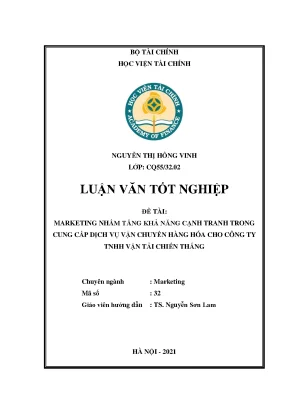 Marketing nhằm tăng khả năng cạnh tranh - Khóa luận