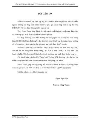 Thiết kế hệ thống xử lý nước thải Masan tái sử dụng