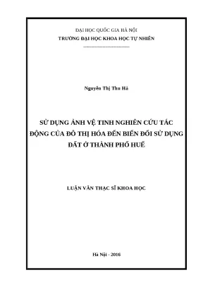 Đô thị hóa và biến đổi sử dụng đất ở Huế qua ảnh vệ tinh