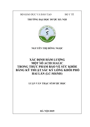 Phân tích Acid Sialic trong TPBVSK bằng LC-MS/MS