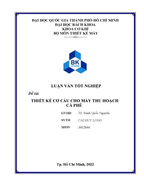 Luận văn: Thiết kế máy thu hoạch cà phê tối ưu