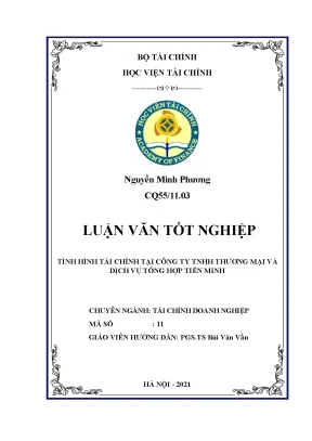 Tình hình tài chính tại công ty trách - Khóa luận