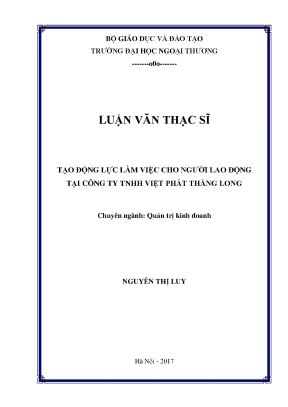 Luận văn thạc sĩ: Tạo động lực làm việc cho nhân viên