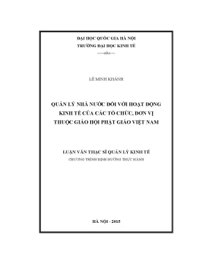 Quản lý kinh tế Giáo hội Phật giáo Việt Nam: Luận văn
