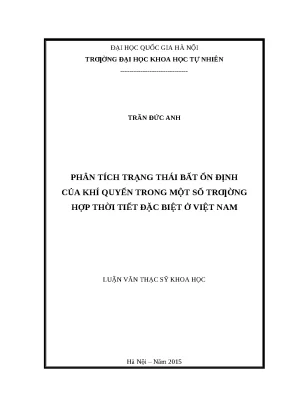 Phân tích bất ổn định khí quyển & thời tiết tại Việt Nam