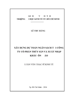 Luận văn dự toán ngân sách công ty thủy sản xuất nhập khẩu