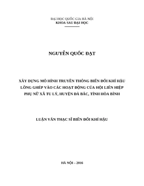 Luận văn: Truyền thông BĐKH cho Hội phụ nữ xã Tu Lý