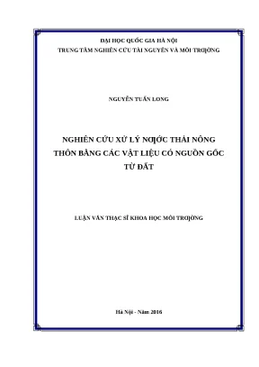 Luận văn thạc sĩ nghiên cứu xử lý nước thải nông thôn bằng các vật liệu có nguồn gốc từ đất