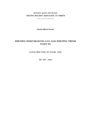 Luận văn: Phương pháp hệ động lực giải phương trình toán tử