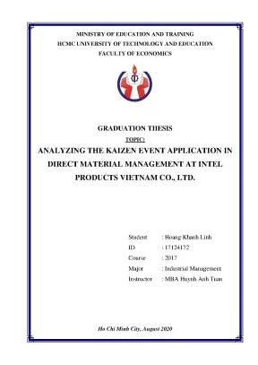 Đồ án tốt nghiệp analyzing the kaizen event application in direct material management at intel products vietnam co ltd