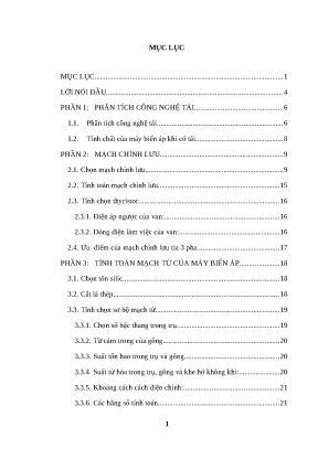Mẫu Đồ Án Thiết Kế Máy Biến Áp Chỉnh Lưu [Full A-Z]