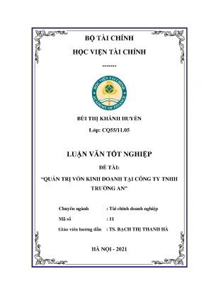 Vốn kinh doanh tại công ty trách nhiệm - Khóa luận