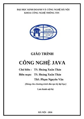 Tải Giáo trình Công nghệ Java đầy đủ [PDF miễn phí]