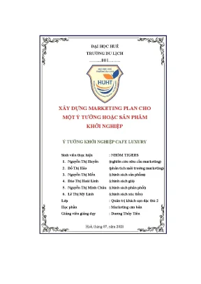 Xây dựng marketing plan cho một ý tưởng