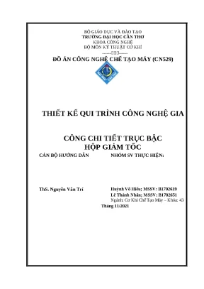 Đồ án CNCTM: Quy trình công nghệ gia công trục bậc (FULL)