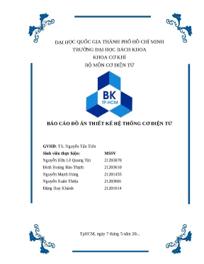 Đồ án cơ điện tử: Thiết kế Robot dò line tốc độ cao (Mẫu)