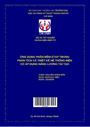 Tốt nghiệp ứng dụng phần mềm etap trong - Đồ án
