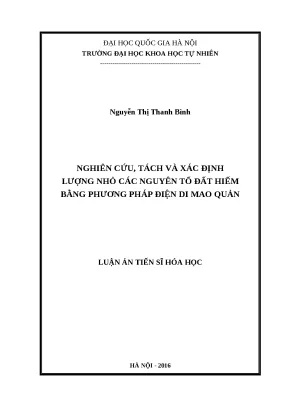 Phân tích nguyên tố đất hiếm bằng điện di mao quản