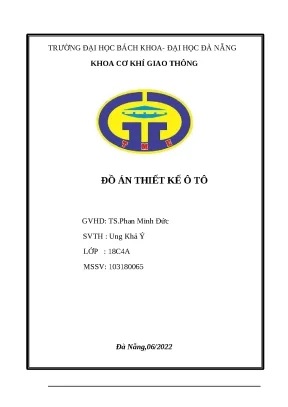 Đồ án Hộp số ô tô du lịch (Full): Tính toán & Thiết kế