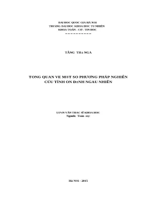 Tính ổn định ngẫu nhiên: Các phương pháp nghiên cứu