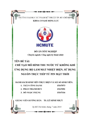 Tạo nước từ không khí bằng Peltier & năng lượng mặt trời