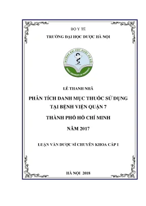 Phân tích danh mục thuốc Bệnh viện Quận 7 năm 2017