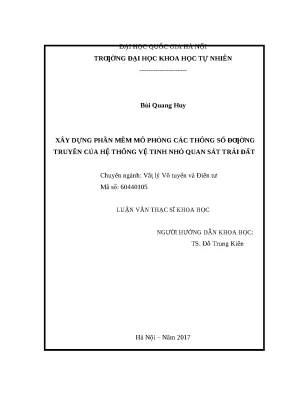 Luận văn: Phần mềm mô phỏng đường truyền vệ tinh nhỏ