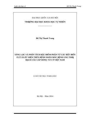 Luận văn: Đột biến FLT3 ung thư bạch cầu cấp dòng tủy