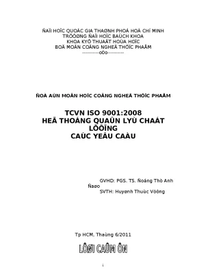 Đồ án ISO 9001:2008 Hệ thống quản lý chất lượng (Full)