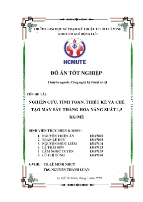 Đồ án thiết kế, chế tạo máy sấy thăng hoa 1.5kg/mẻ