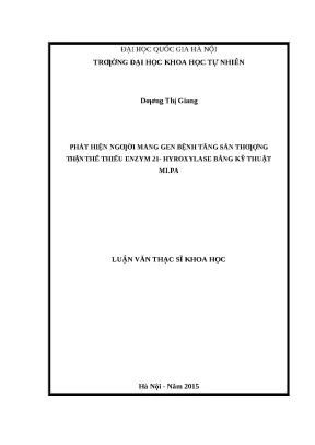 Luận văn: Phát hiện gen bệnh tăng sản thượng thận bằng MLPA