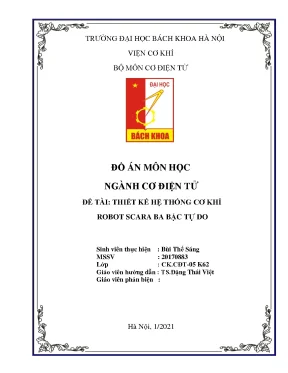 Thiết Kế Robot SCARA 3 Bậc Tự Do - Đồ Án Cơ Điện Tử