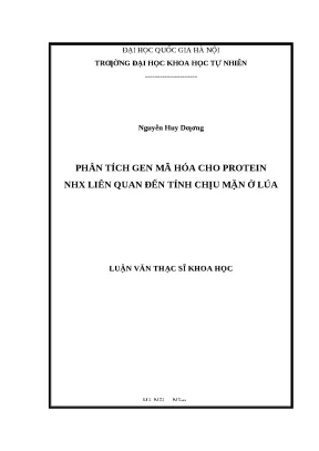 Gen NHX: Phân tích tính chịu mặn ở cây lúa