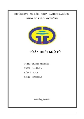 Thuyết minh đồ án thiết kế hộp số ô tô (Chi tiết A-Z)