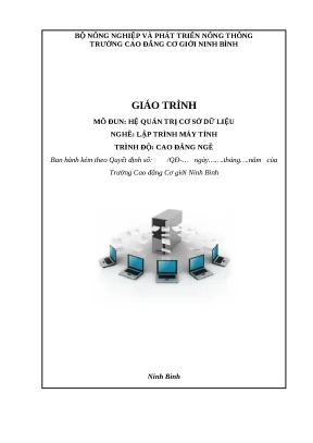 Giáo trình Hệ quản trị CSDL cho Lập trình viên